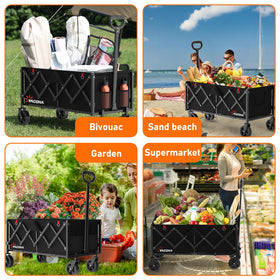 Yozoia Foldable Wagon use-case image features camping gear ready for travel
