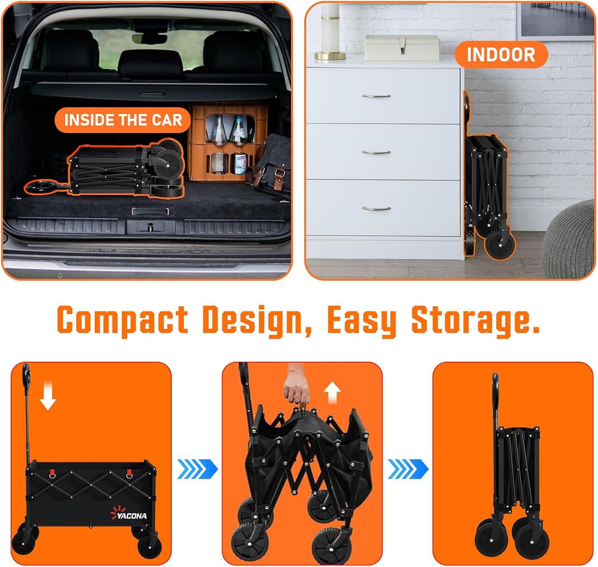 Yozoia Wagons elastic straps and hooks secure items