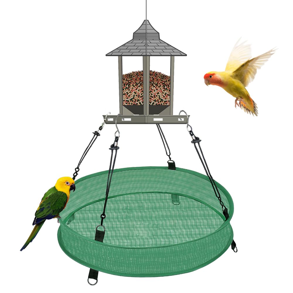 YPDiXDi bird seed catcher tray 20in green keeps seeds off the ground and reduces mess.