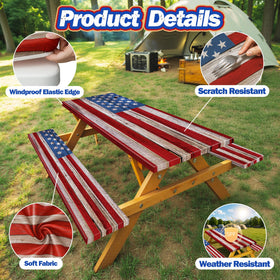 YPHCDO bench covers fit snugly beside the table for a cohesive look.