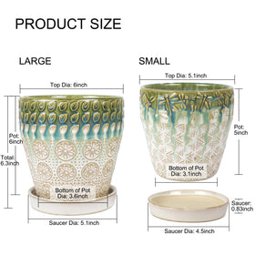 YQSLYSF 5 inch ceramic planter featuring drainage hole for compact succulents