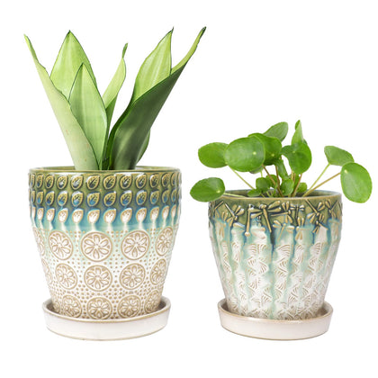 YQSLYSF 6 inch ceramic planter with drainage hole for healthy indoor plants