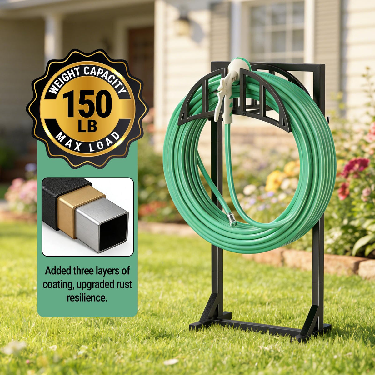 YQSLYSF heavy-duty metal frame withstands outdoor weather for years