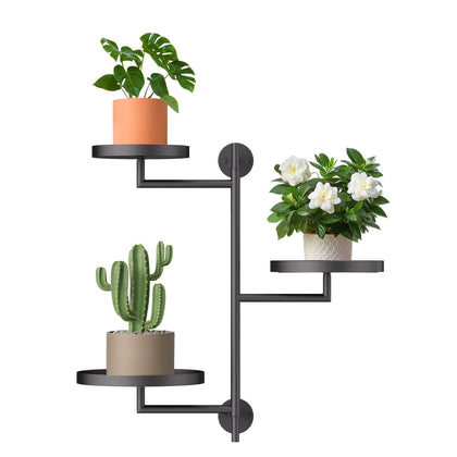 YQSLYSF window rotating plant stand with three tiers saves space while showcasing plants.