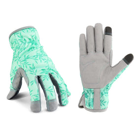 YRTSH women's garden gloves in green with rose design for flexible protection.