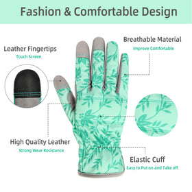 YRTSH gloves feature touchscreen-friendly fingertips for phone use while gardening.