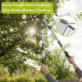 YRTSH loppers sturdy alloy aluminum handle for durability.