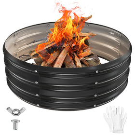 YSEJOMP 36-inch fire pit ring diameter for large, safe backyard fires.