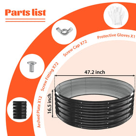 YSEJOMP fire pit ring 4ft diameter and 1.5ft height for gatherings