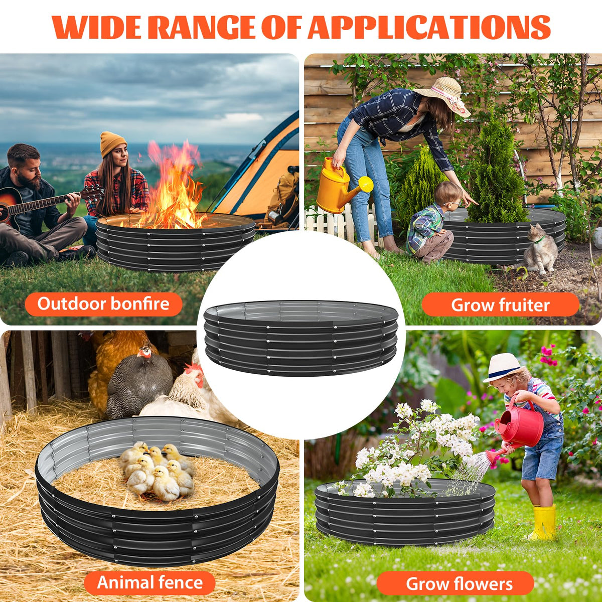 YSEJOMP fire pit ring can double as a raised garden bed or decorative boundary