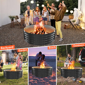 YSEJOMP fire pit ring easy assembly with included gloves