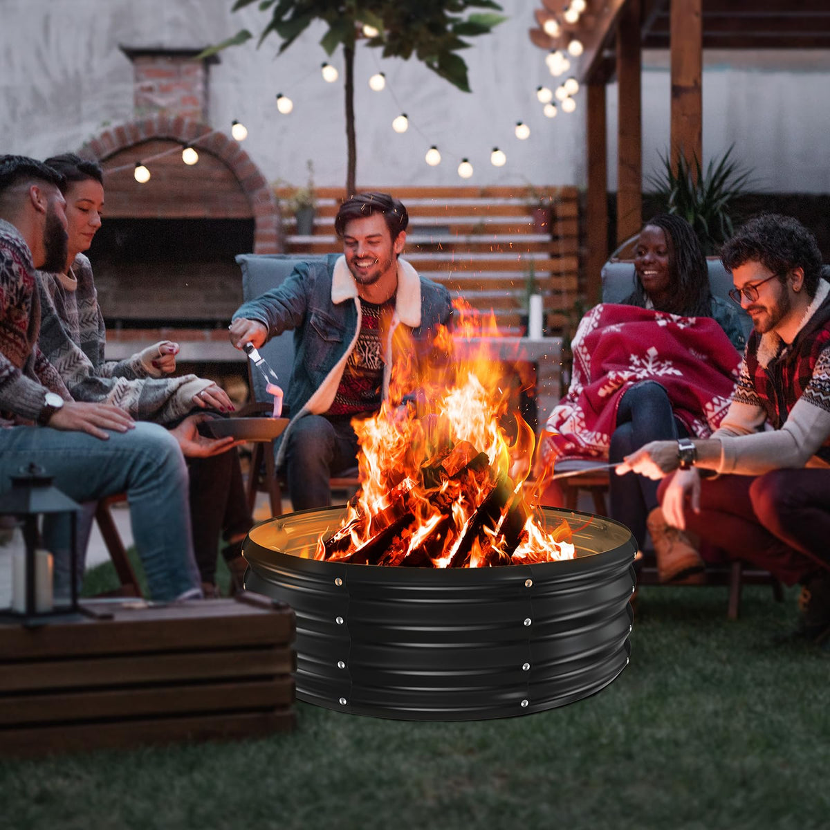 YSEJOMP foldable fire ring assembly for quick, tool-free setup.