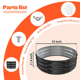 YSEJOMP versatile ring adapts as garden bed or fence when not in use.