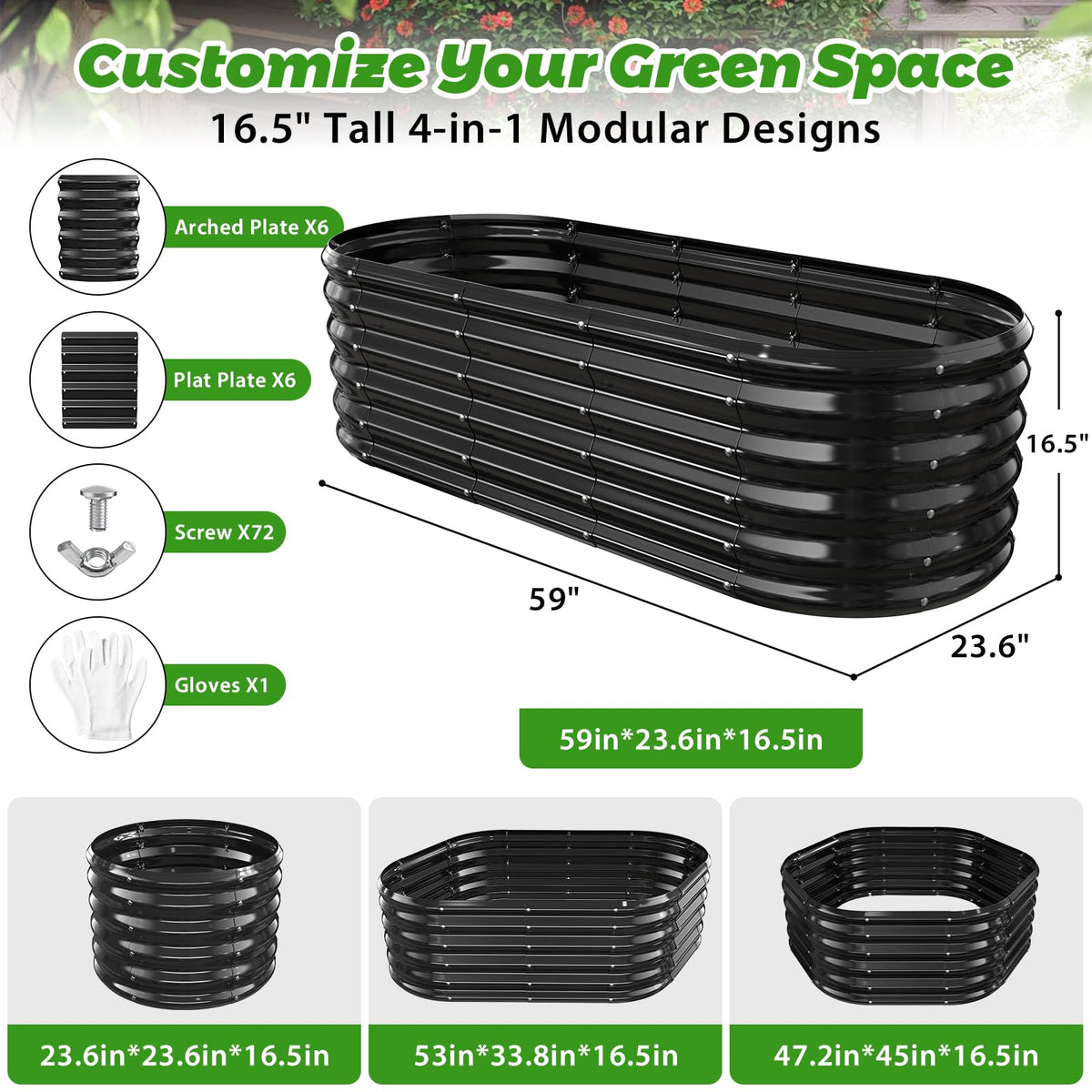 YSEJOMP oval design raised bed showcasing stylish, space-saving garden solution