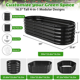 YSEJOMP oval design raised bed showcasing stylish, space-saving garden solution