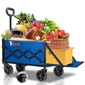 YSIATN collapsible wagon with tailgate for expanded storage and easy loading.