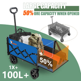 YSIATN wagon with 360-degree front wheels for smooth maneuvering on uneven terrain.