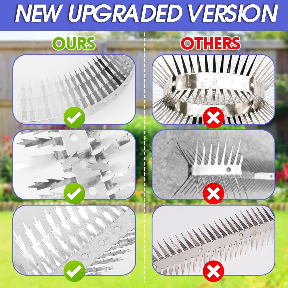 Ysks'hf 80in spikes can be bent or cut to fit posts, fences, or roof edges.