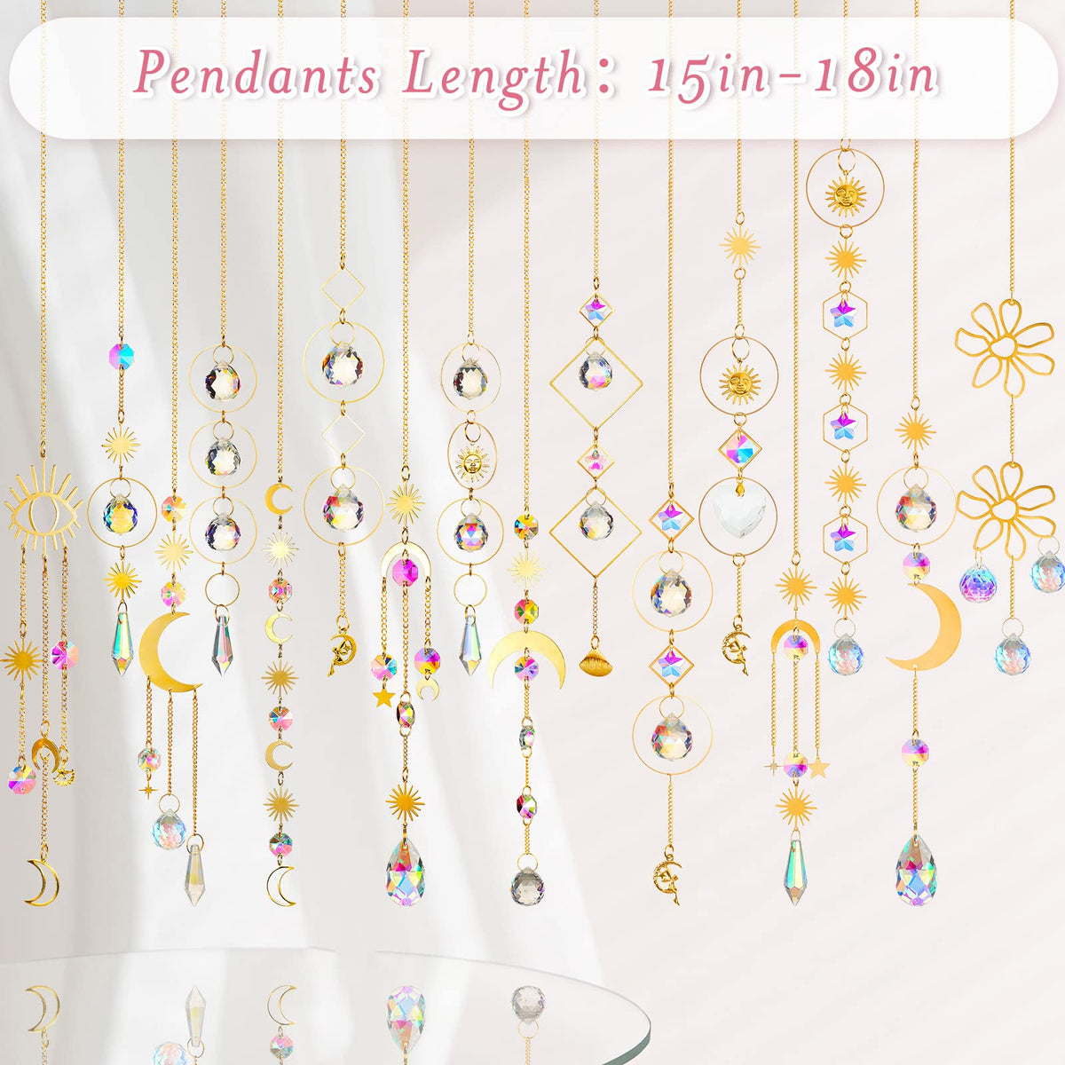 Ysleen hanging suncatcher chain pendant adds garden sparkle and charm