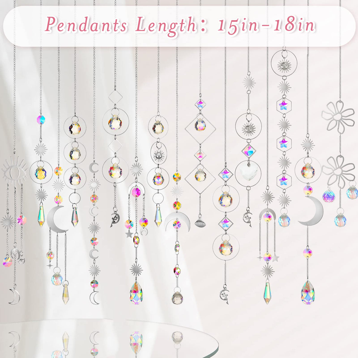 Ysleen silver prism suncatcher collection adds elegant sparkle in sunlight