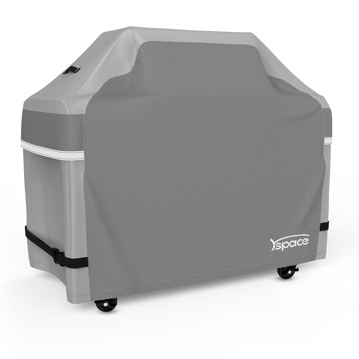 YSPACE 52-inch grill cover on grill showing sturdy material and fit for protection