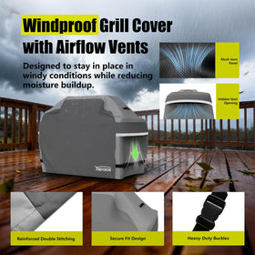YSPACE grill cover with reflective strips for nighttime visibility