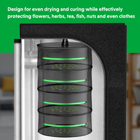 YSSOA herb-drying-rack in closet with 24-inch diameter space-saving.