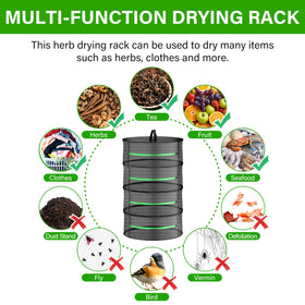 YSSOA drying-mesh basket in use for herbs, emphasizes breathability and insect-free drying.