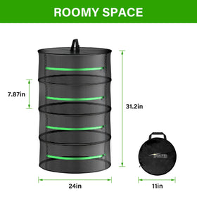 YSSOA 4-layer rack in a grow tent overhead.