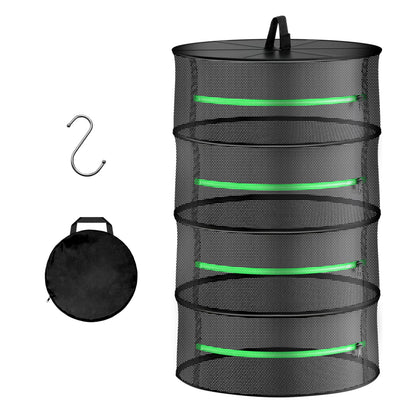 YSSOA 4-layer herb drying rack hanging with zipper for quick, even drying.