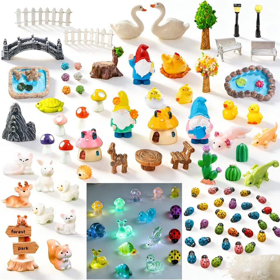 YSUNZIA fairy garden accessories kit collection offers endless DIY decor ideas for indoor and outdoor spaces.