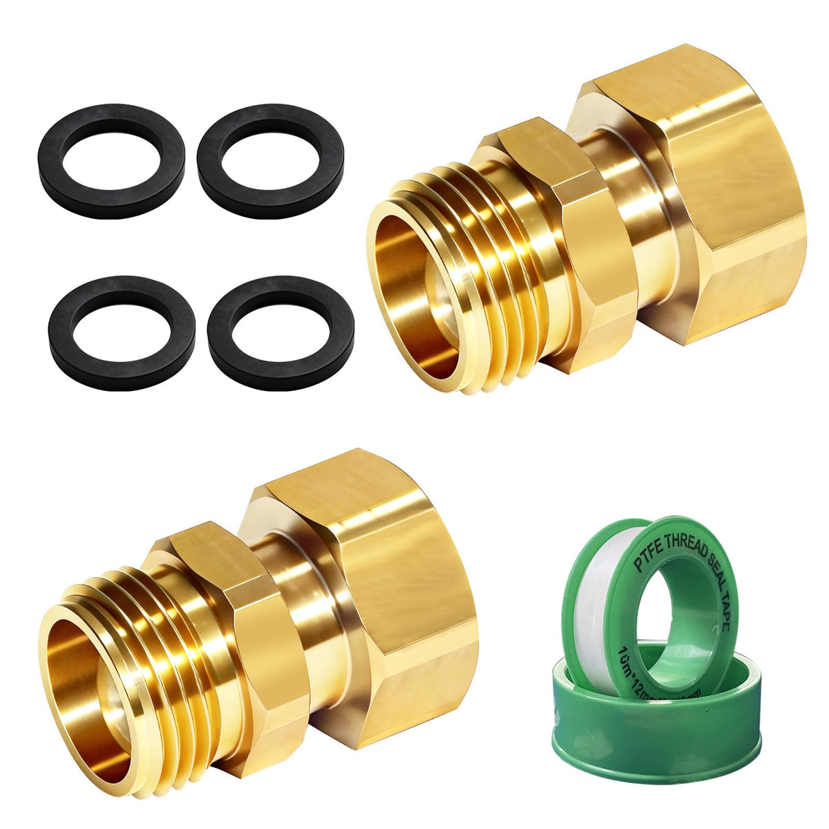 YTFSA 2-pack garden hose swivel connector enables tangle-free water flow.