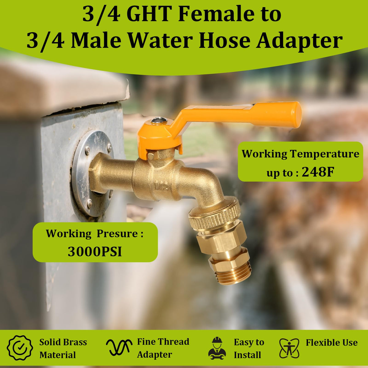 YTFSA durable brass outdoor hose connector built for longevity.