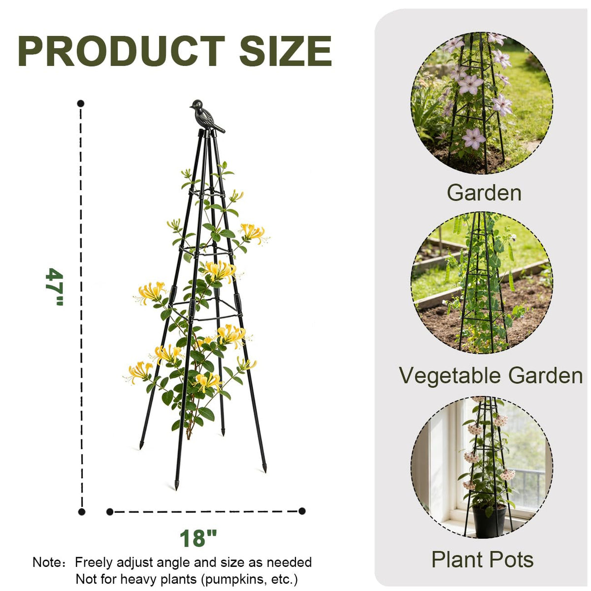 Ytgarflnzw bird-top trellis decor adds focal point to garden