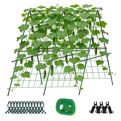 Ytgarflnzw cucumber trellis provides sturdy A-frame support for climbing plants.