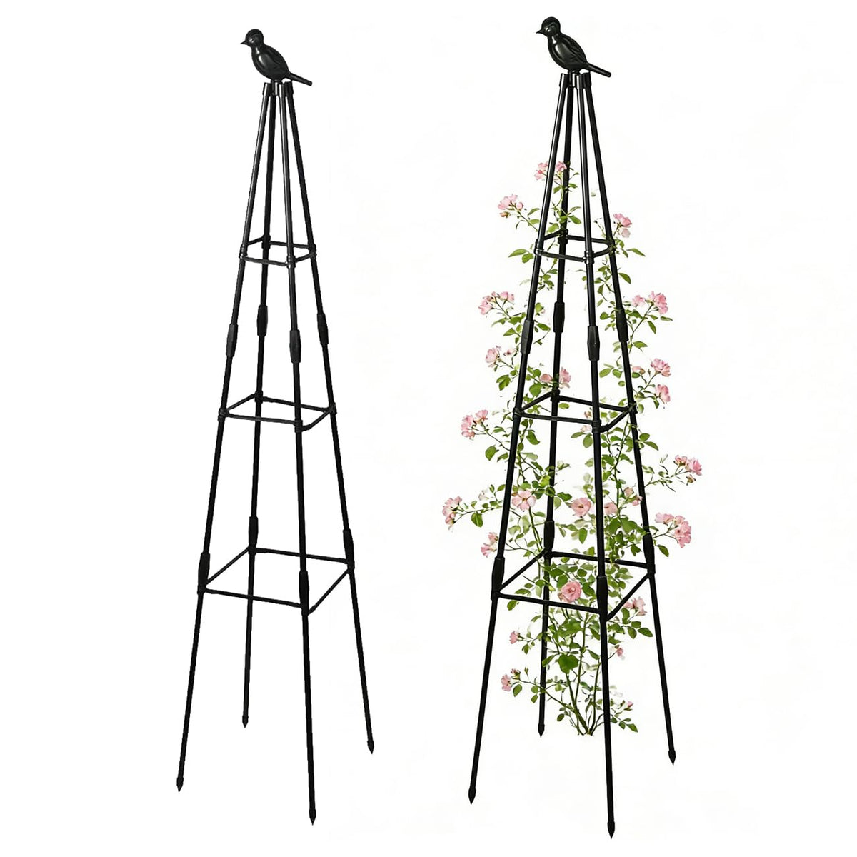 Ytgarflnzw garden trellis 47in plant support with bird decor for vertical gardening.