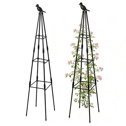 Ytgarflnzw garden trellis 47in plant support with bird decor for vertical gardening.