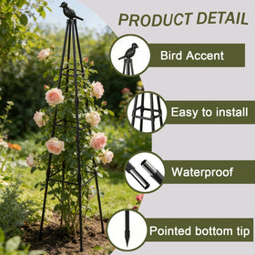 Ytgarflnzw garden trellis conical top bird decor adds focal point.