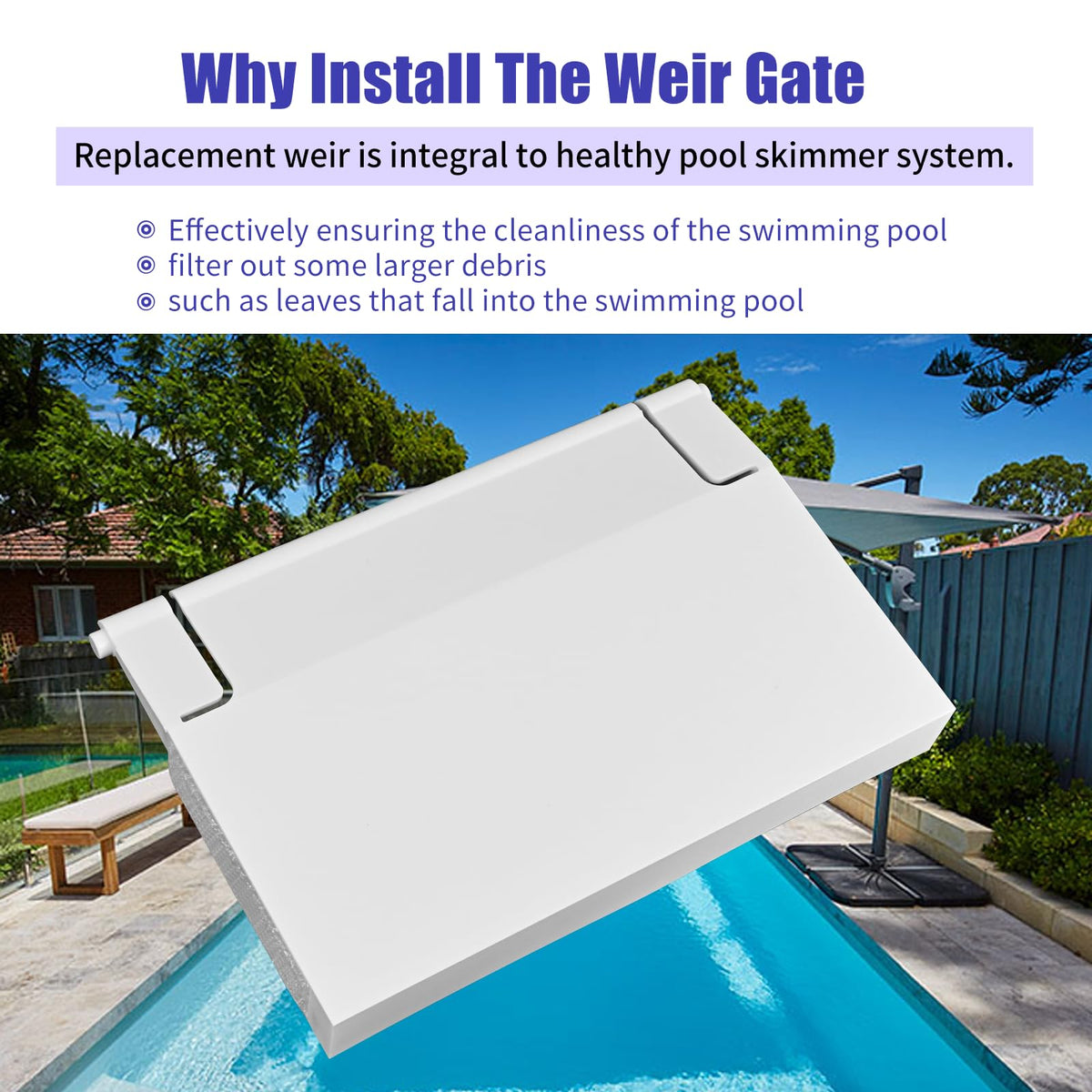 Ytpoools 7-3/4 inch weir fits standard skimmers for reliable operation