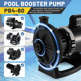 Ytrica PB4-60 close-up of 3/4 hp motor and low-flow efficiency