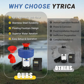 Ytrica Pond Aerator Fountain stainless steel shell resists corrosion