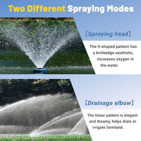 Ytrica Pond Aerator Fountain two-nozzle option for customizable look
