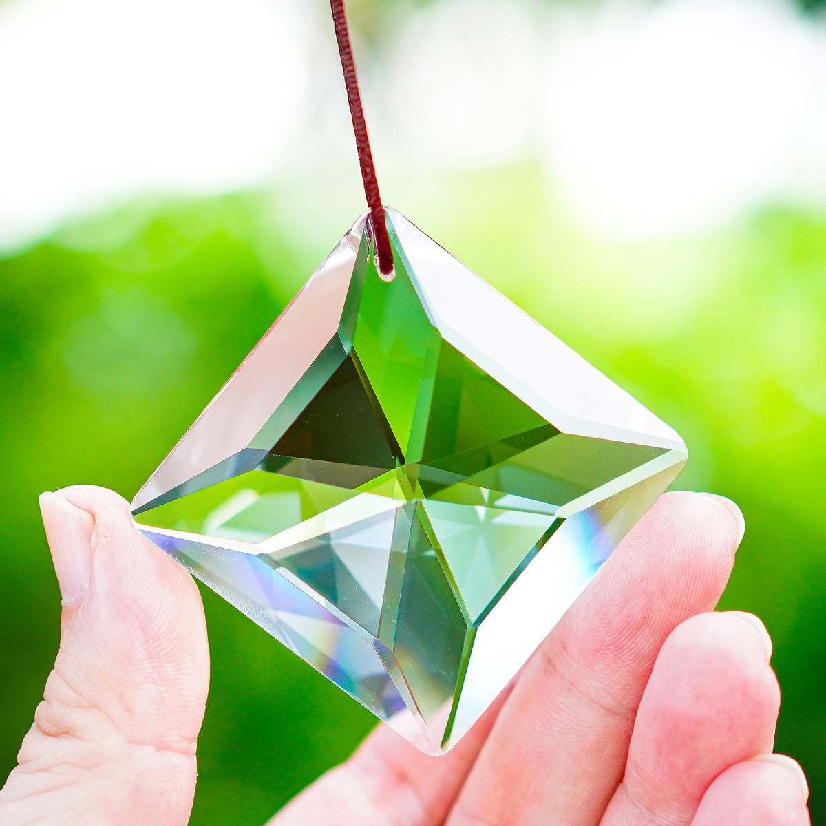 YU FENG window suncatcher square adds ambient sparkle to rooms