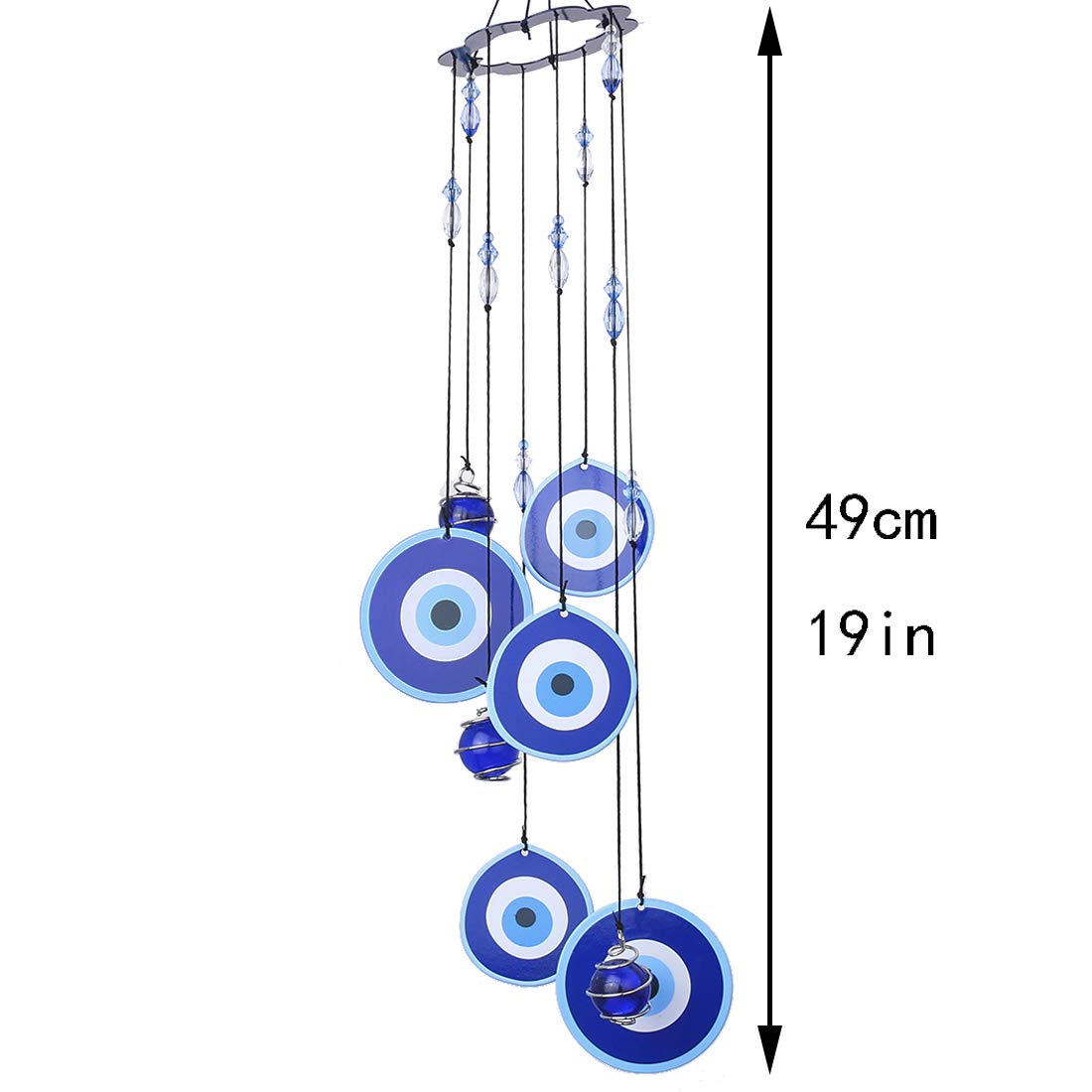 YU FENG Wind chimes feature multi-color glass beads for vibrant garden decor.