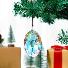 YU FENG Christmas tree prism hanging ornament with subtle shimmer.