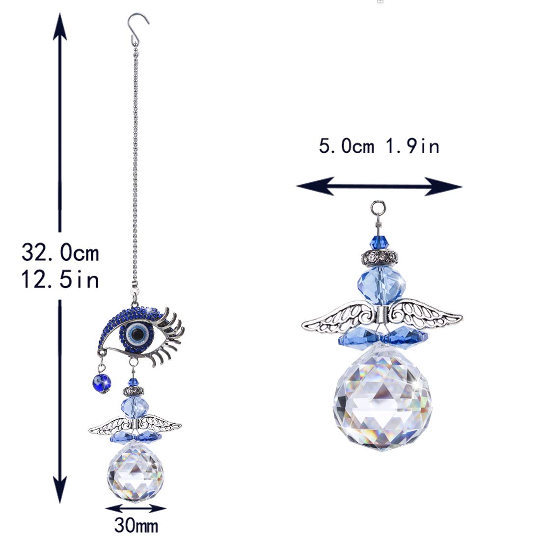 YU FENG 12.5-inch crystal suncatcher creates luminous halo.
