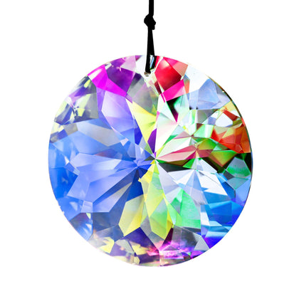 YU FENG hanging crystal prism 79mm catches sunlight to cast shimmering patterns.