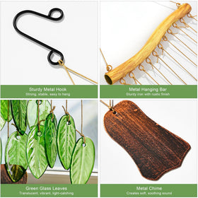 YU FENG Wind chime with sturdy iron wood-like bar for lasting patio charm.