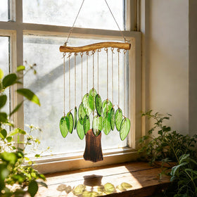 YU FENG Glass leaves clink softly in breeze, creating a tranquil room ambiance.