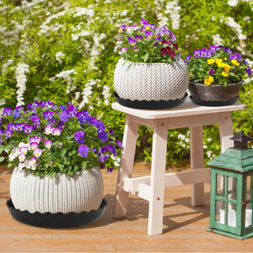 YUANAIYI Wave Saucer indoor outdoor use is a versatile plant tray.